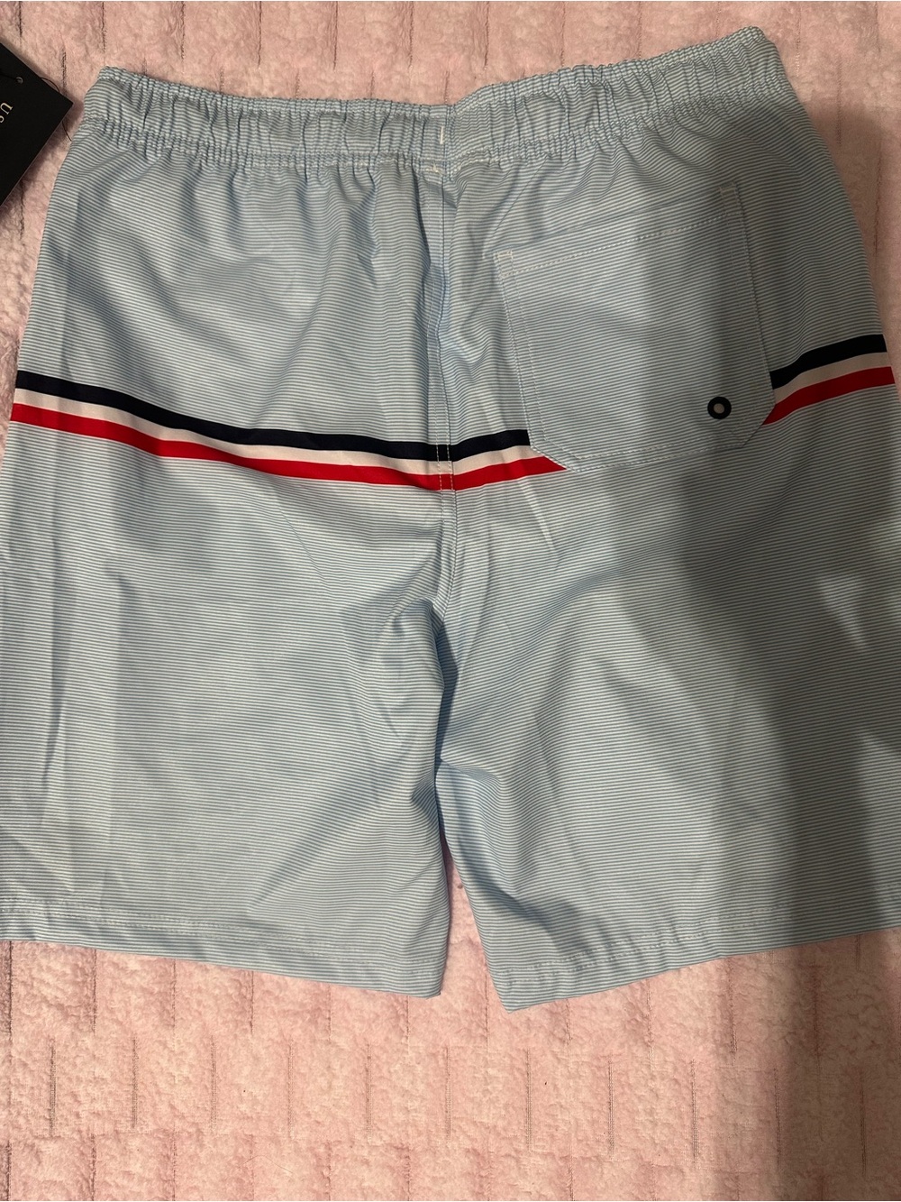 U.S. Polo Assn. Boys X-Large (14-16)Light Blue Striped Swim Trunks - Picture 4 of 7